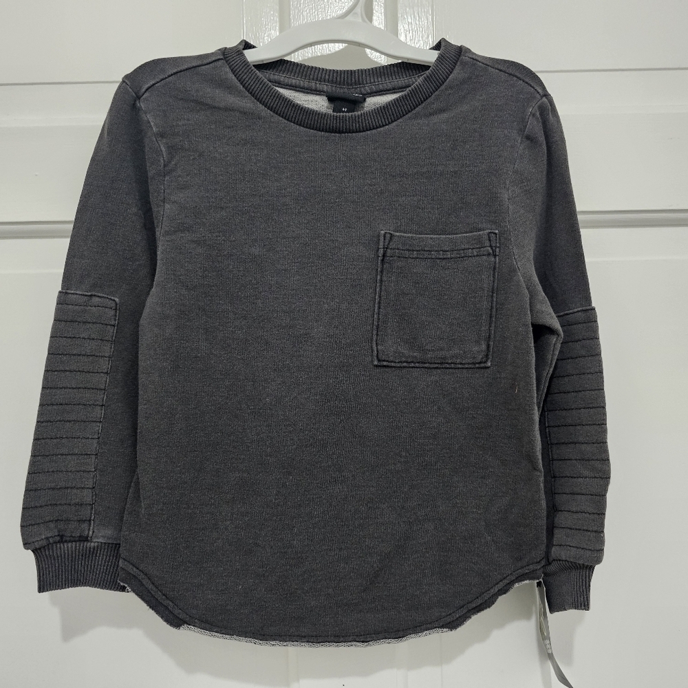 Art Class Moto Long Sleeve Lightweight Sweatshirt Washed Black Size 4T - Picture 3 of 13